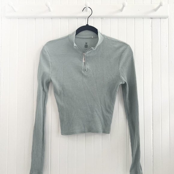 PacSun Me To We Quarter Zip Waffle Long Sleeve Shirt Size M - Picture 1 of 4